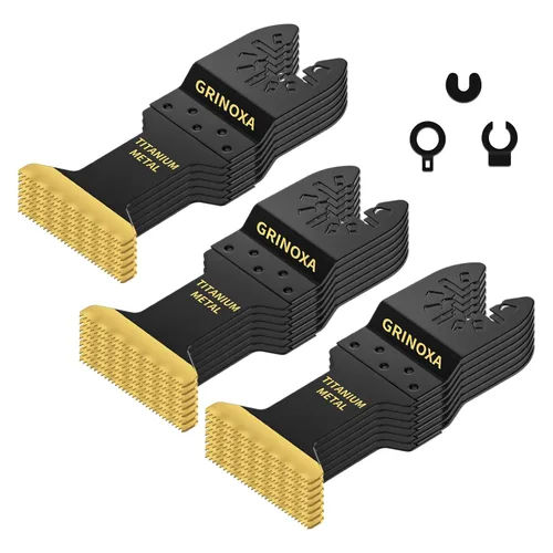 Miniatura 10 de 3 cuchillas oscilantes de titanio, cuchillas multiherramienta universales profesionales para uñas de metal y madera, aptas para Dewalt Milwaukee