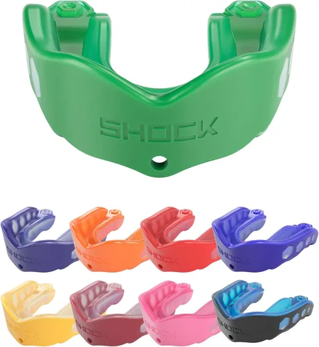 Miniatura 24 de Shock Doctor Gel Max - Protector bucal, protección resistente y ajuste personalizado, juvenil, frambuesa azul