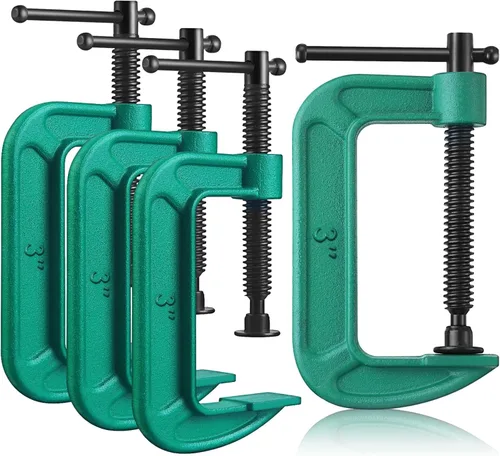 Juego de 4 abrazaderas C de 3 pulgadas, abrazaderas en G resistentes para automóviles y madera con apertura de mandíbula deslizante para carpintería