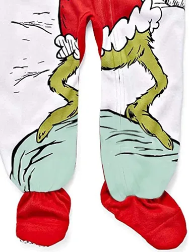 Miniatura 4 de The Grinch Dr. Seuss - Pijama de Navidad con pies para niños y niñas