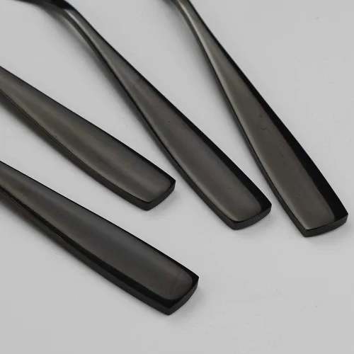 Miniatura 2 de Teyyvn Tenedor de postre de 16 piezas, tenedor de 3 dientes de acero inoxidable, tenedores para aperitivos, negro Appetizer Forks, 5.98 Inches