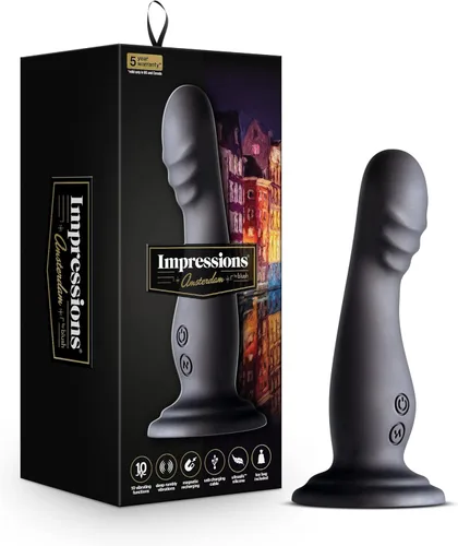 Juguetes sexuales para adultos, Amsterdam 6.75 pulgadas, vibrador de empuje - Punto G, próstata, estimulador anal - 10 vibraciones RumblyTech -