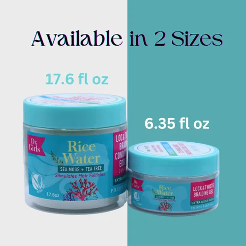Miniatura 7 de Dr. Girls - Gel acondicionador para trenzas, 17.6 onzas, 48 horas de sujeción, extra mega sujeción (musgo marino + árbol de té)