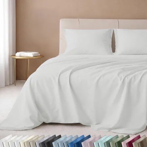 Miniatura 17 de California Design Den Juego de sábanas de lujo tamaño King - 100% algodón, 600 número de hilos, sábanas King de bolsillo profundo, ropa de cama