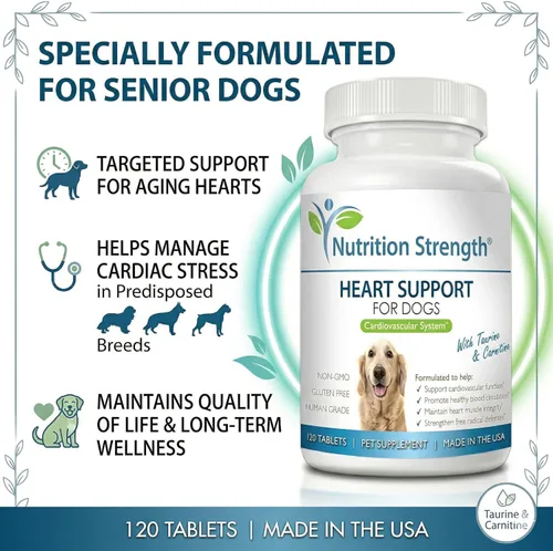 Miniatura 8 de Apoyo cardíaco para perros con taurina y carnitina, promueve la circulación sanguínea, apoya la función cardiovascular, integridad muscular cardíaca