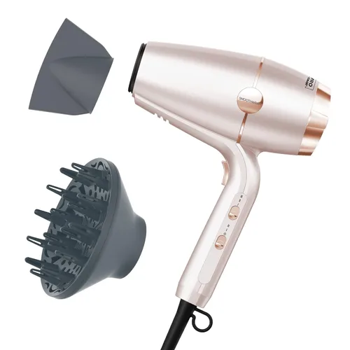 INFINITI PRO CONAIR Secador de pelo SmoothWrap, secador de pelo con accesorios difusor y concentrador, tecnología avanzada de plasma y cerámica para