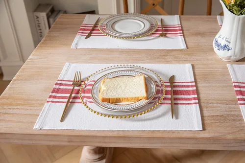 Miniatura 3 de Juego de 6 manteles individuales para mesa de comedor, manteles individuales de tela tejida para decoración de mesa de cocina, hechos a mano