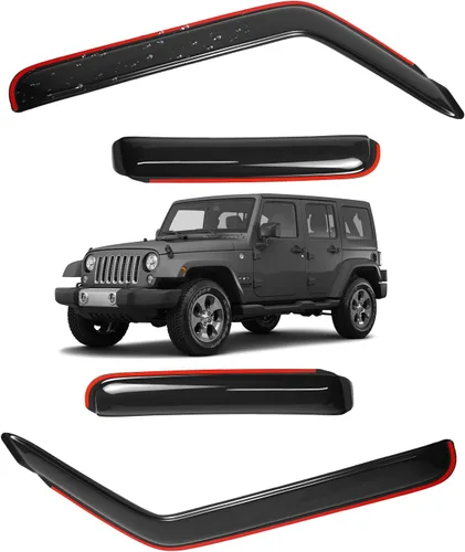 Miniatura 17 de Visor de ventana en canal para Jeep Grand Cherokee WK2 4 puertas SUV 2022, deflector de viento, protector solar y lluvia, adhesivo, a prueba