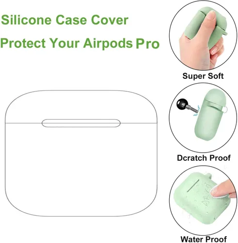 Miniatura 2 de Funda de silicona para Airpods Pro, linda y divertida funda protectora de goma con llavero antipérdida (baloncesto)