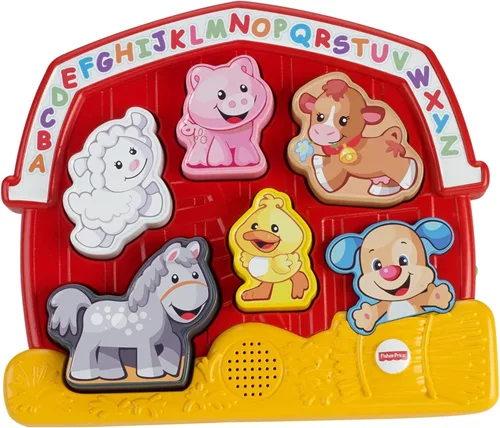 Fisher-Price Juguete Clasificador de Formas para Niños Pequeños Laugh & Learn Rompecabezas de Animales de Granja con Música y Sonidos para Niños de