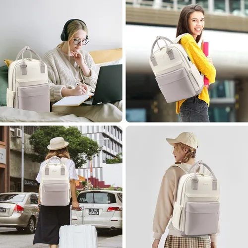 Miniatura 6 de LOVEVOOK - Mochila de computadora portátil para mujeres y niñas, mochila escolar de 15.6 pulgadas, mochila de libro linda, mochila para computadora