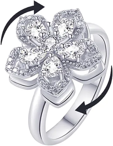Miniatura 7 de Sunflower Ring Spinning Fidget Rings for Anxiety Open Adjustable Spinner Sun Ring Creative Relieving Stress Rotating Jewelry