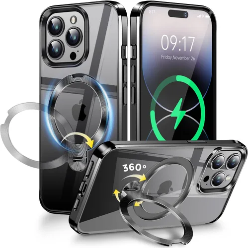 Miniatura 22 de Funda magnética de privacidad para iPhone 17 Pro Max [Cartulina con purpurina para bricolaje] [Soporte magnético invisible] Protector de pantalla