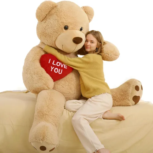 Miniatura 28 de BENINY Osos de peluche grandes en forma de corazón rojo, osos de peluche negros con bordado "Te quiero" para novia, osos de peluche grandes