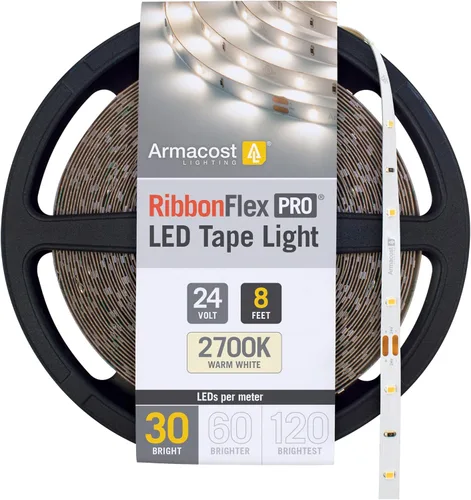Miniatura 17 de Armacost Lighting RibbonFlex Pro 136230 - Tira de luces LED blancas de 24 V, 120 LED/m, 2700K, 16.4 pies