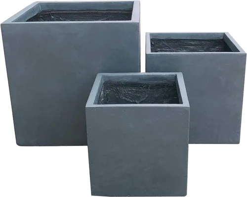 Miniatura 22 de Kante Maceta cuadrada de hormigón de 10 pulgadas para exteriores, interiores, patio, jardín, maceta grande con orificio de drenaje y tapón de goma