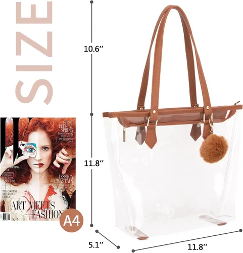Miniatura 3 de Bolso de hombro transparente grande con colgante de felpa