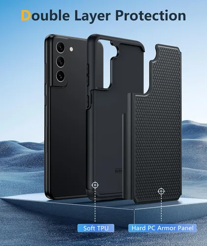 Miniatura 3 de Funda para Galaxy S21 FE 5G: Funda para teléfono S21 FE Samsung Cubierta protectora de doble capa de servicio pesado rugosa resistente a prueba
