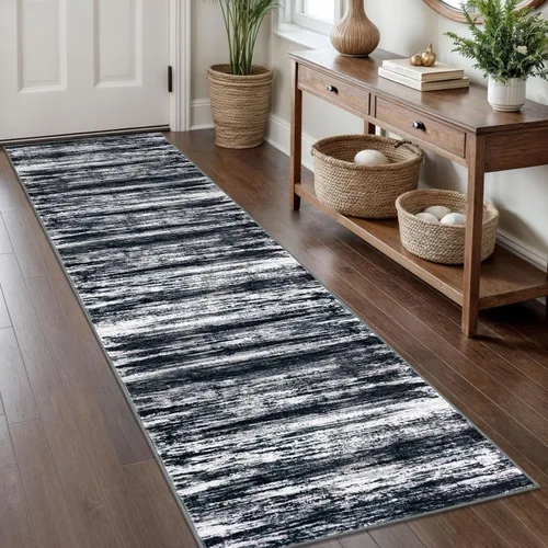 Miniatura 14 de KOZYFLY – Alfombra de pasillo moderna y lavable de diseño abstracto verde, 2 x 5 pies, antideslizante, suave y de pelo corto, ideal para cocina
