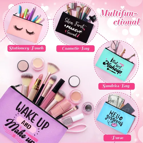 Miniatura 3 de Reginary 20 piezas de regalos inspiradores de Navidad al por mayor para mujeres, bolsa de cosméticos, bolsa de maquillaje con cremallera