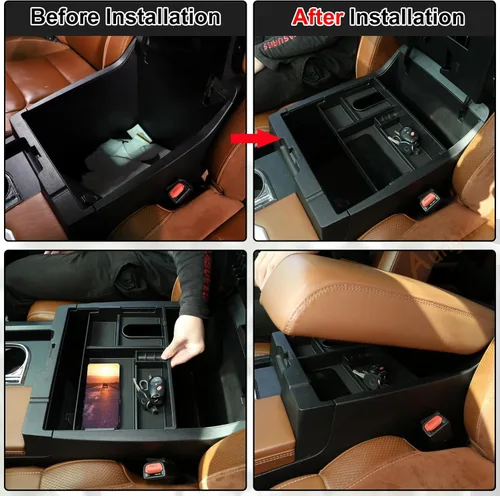 Miniatura 5 de Caja de almacenamiento para reposabrazos de automóvil, compatible con Toyota Tundra 2007-2021/Sequoia 2008-2020, bandeja organizadora de consola