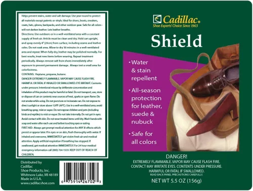 Miniatura 2 de Cadillac Shield Water and Stain - Spray protector de cuero y tela, ideal para zapatos, 5.5 onzas, impermeable y protege gamuza, cuero, nubuck, tela