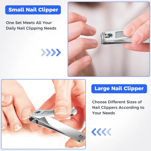 Miniatura 5 de DRMODE Cortaúñas de dedo para adultos, paquete de 2 cortaúñas grandes y pequeños, juego de cortaúñas para hombres y mujeres, cortaúñas afiladas