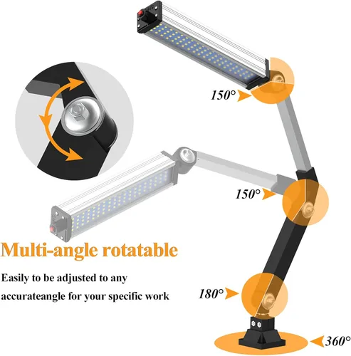 Miniatura 3 de Luz de trabajo de máquina LED 120V 16W impermeable aleación de aluminio brazo largo para torno CNC mesa de taladro iluminación industrial