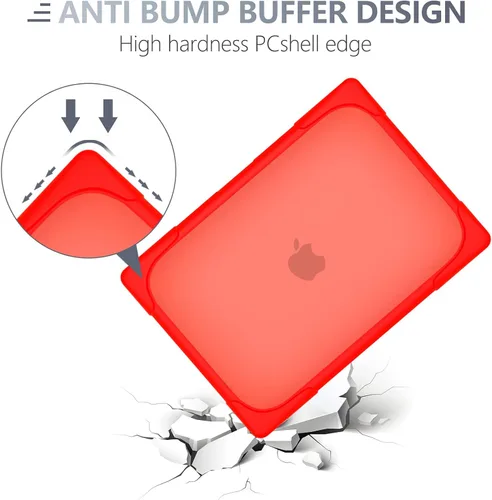 Miniatura 6 de Batianda Funda resistente para MacBook Air de 15 pulgadas 2026 M5 2025 M4 2024 2023 versión modelo A3448/A3241/A3114/A2941, soporte plegable Rojo
