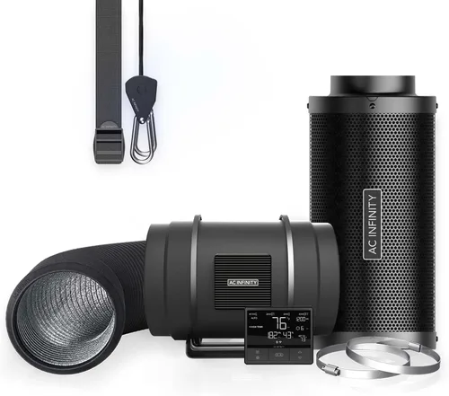 Miniatura 12 de AC Infinity CLOUDLINE LITE - Kit de filtración de aire de 4 pulgadas, ventilador en línea y filtro de carbono, sistema de refrigeración