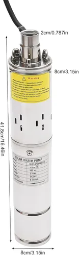 Miniatura 5 de Bomba sumergible solar de pozo profundo de 3 pulgadas, 24 V, 270 W, bomba de agua solar sumergible de acero inoxidable para riego agrícola + kit