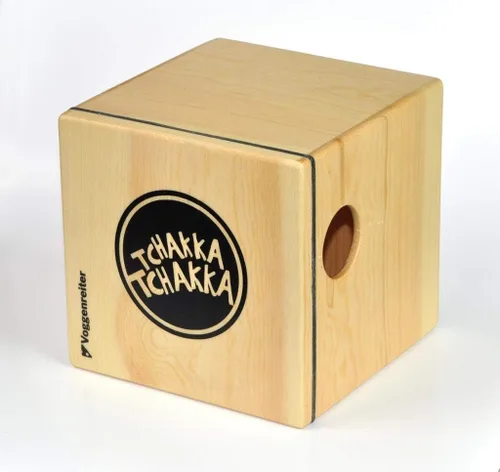 VOLT KazooJon Cube Mini Cajon Bongo Kazoo instrumento de percusión de madera (4.7 x 4.7 x 4.7 in, abedul/pino, superficies de juego patentadas, con