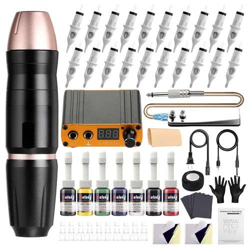 Miniatura 8 de Pistola de Tatuaje, Solong Máquina de Tatuaje Rotativa Completa para Principiantes y Artistas Kit de Pistola de Tatuaje Profesional con Cartuchos