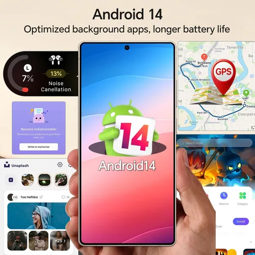 Miniatura 4 de Teléfonos desbloqueados, 12GB+512GB teléfonos Android desbloqueados, 5G Android 14 Smartphone, Snapdragon888, 5000mAh (plateado)