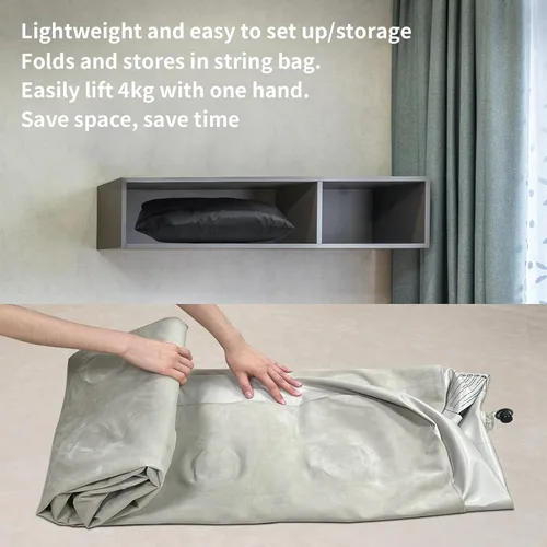 Miniatura 7 de Colchón de aire tamaño individual con bomba de inflado rápido, colchón inflable de parte superior ondulada, cama de aire duradera para el hogar