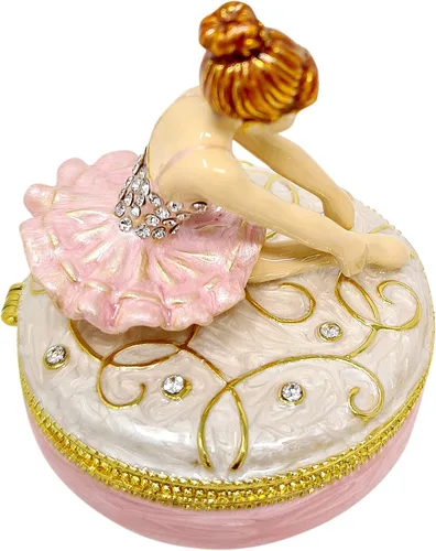 Miniatura 4 de Caja de joyería de bailarina rosa con texto en inglés "Bejeweled