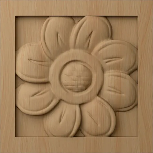 Miniatura 9 de Ekena Millwork ROS03X03X00SFCH Roseta cuadrada pequeña de girasol, 3 pulgadas de ancho x 3 pulgadas de alto x 5/8 pulgadas de largo, cereza