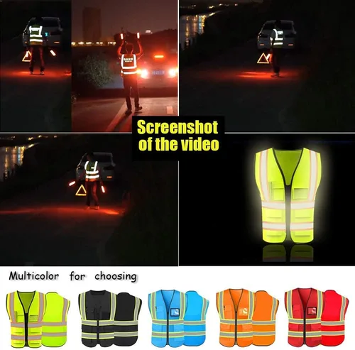 Miniatura 2 de Chaleco de Seguridad de Alta Visibilidad con Alta Reflectividad, Ropa de Trabajo de Seguridad Personalizada con Logotipo, Tiras Reflectantes