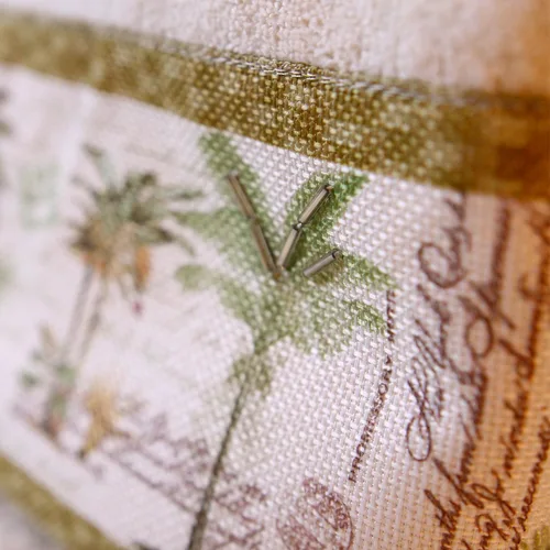 Miniatura 4 de Avanti Linens - Cortina de ducha de tela, decoración de baño de inspiración tropical (colección Colony Palm, marfil)