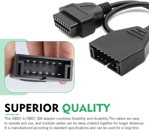 Miniatura 7 de Conector de escáner OBD1, 1 unidad de 12 pines a OBD1 a OBD2, herramienta de extensión de diagnóstico de 15.7 in para lectura de datos de vehículos