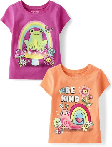 Miniatura 18 de The Children's Place Camisetas estampadas de manga corta para bebés y niñas pequeñas, con diseño de unicornios y mariposas, a la moda, paquete de 3