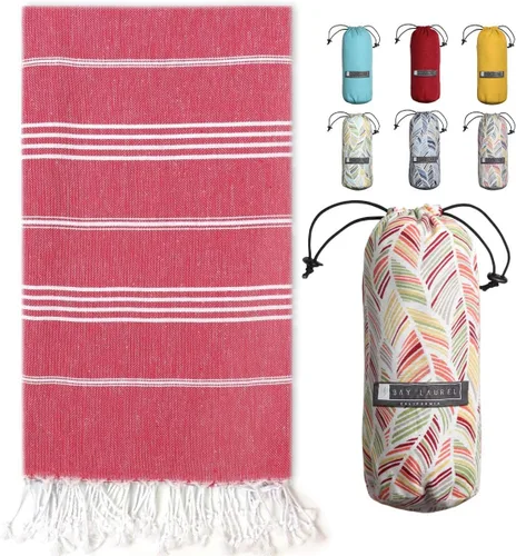 Miniatura 16 de BAY LAUREL Toalla de playa turca con bolsa de viaje, 39 x 71 pulgadas, de secado rápido, sin arena, ligera, grande, toallas de gran