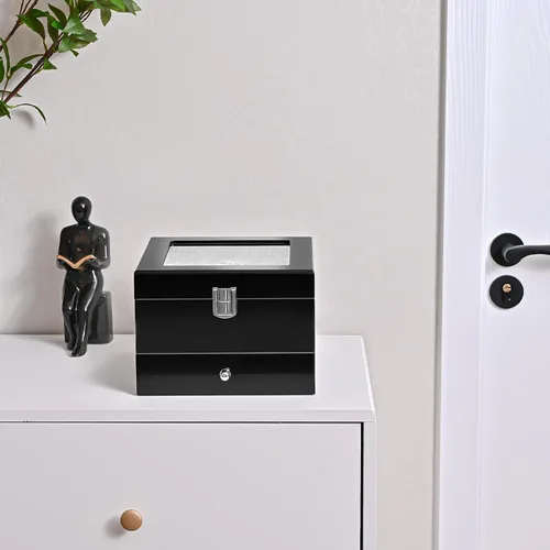 Miniatura 3 de ProCase Paquete de caja de reloj de 6 ranuras con 20 ranuras de acabado lacado caja de reloj