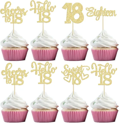 Miniatura 43 de 30 piezas Adornos para pastel de cumpleaños de 6 años, seis brillos, hola 6, púas para cupcakes, felicitaciones a los 6 años, decoraciones