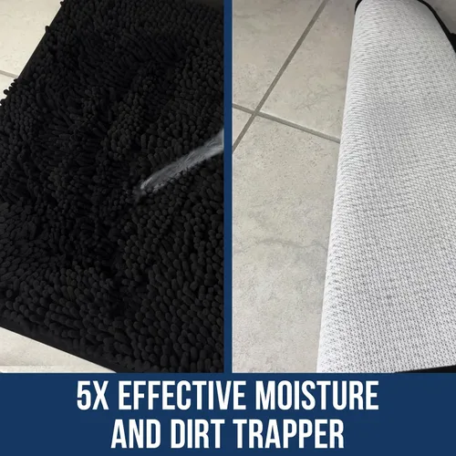 Miniatura 3 de Muddy Mat Alfombras de Baño de Chenilla de Microfibra de Secado Rápido Antideslizantes Lavables, Extra Gruesas, Suaves y Altamente Absorbentes