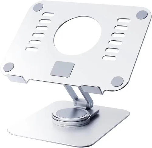 Miniatura 8 de Soporte acrílico giratorio de 360° para tableta, soporte de escritorio ajustable plegable transparente compatible con iPad Pro, Air, Mini, Kindle