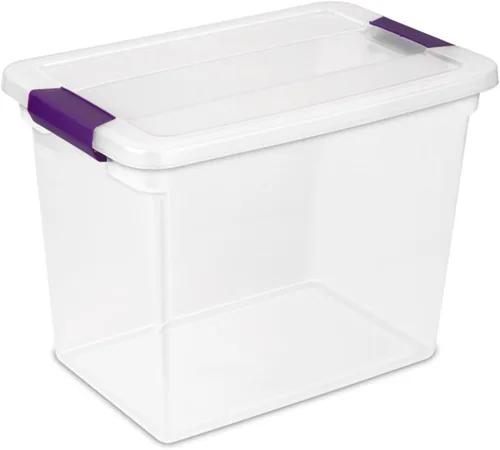 Miniatura 11 de Sterilite ClearView - Paquete de 12 cajas de pestillo de 6 cuartos de galón, contenedores organizadores apilables con tapas de pestillo
