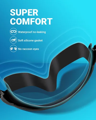 Miniatura 5 de Freela 2 Pack Swim Goggles for Adult Men Women,180°Wide Vision Anti-fog UV Protection No Leak Clear Swimming Goggles Rosado y transparente