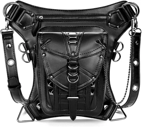 Rebajas Cyber Monday Ofertas Venta Steampunk Riñonera Bolso para cintura Moda Gótico Hombro Bandolera Bandolera Muslo Pierna Capucha Bolsa de Viaje