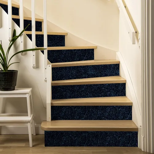 Miniatura 5 de CRE8TIVE Papel Tapiz con Purpurina Negro Azul Adhesivo y Despegable 8"x354" Borde de Papel Tapiz con Purpurina Tela Brillante Espumosa Borde